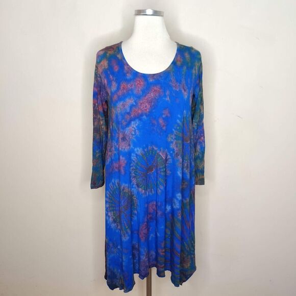 Je T'aime Tie Dye Dress Long Sleeve Stretch Knit - Picture 1 of 9